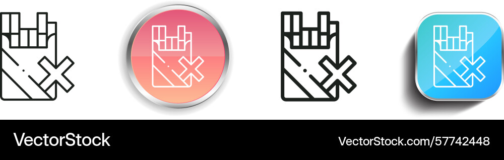 Quit smoking icon thin linear regular and button vector image