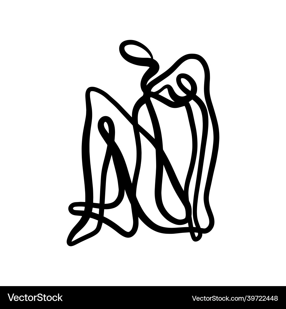 Schwarze Tinte moderne abstrakte Frau Körper lineare Kunst Schwarze Tinte moderne abstrakte Frau Körper lineare Kunst vektorbild