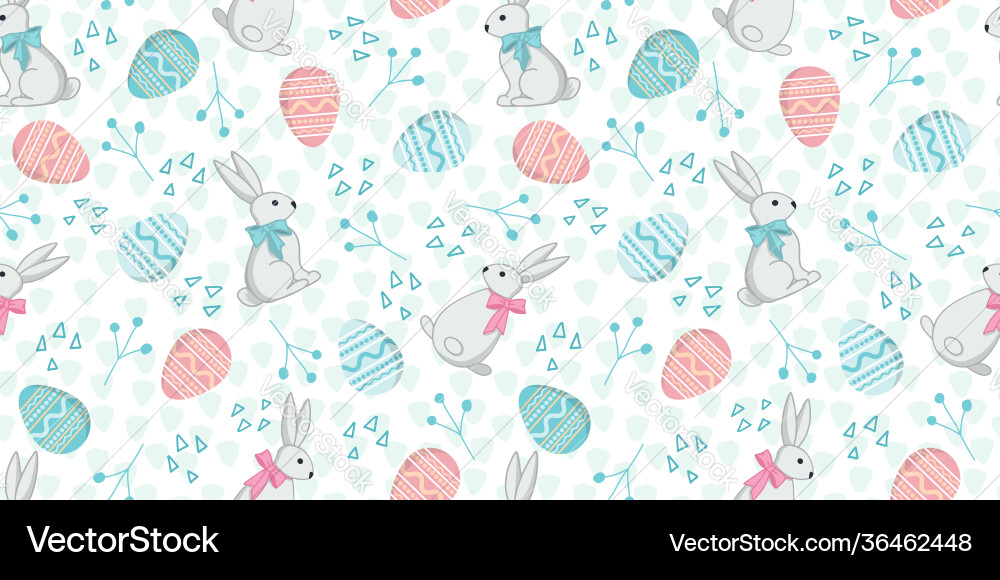 Seamless pattern with rabbits in a cartoon style vector image