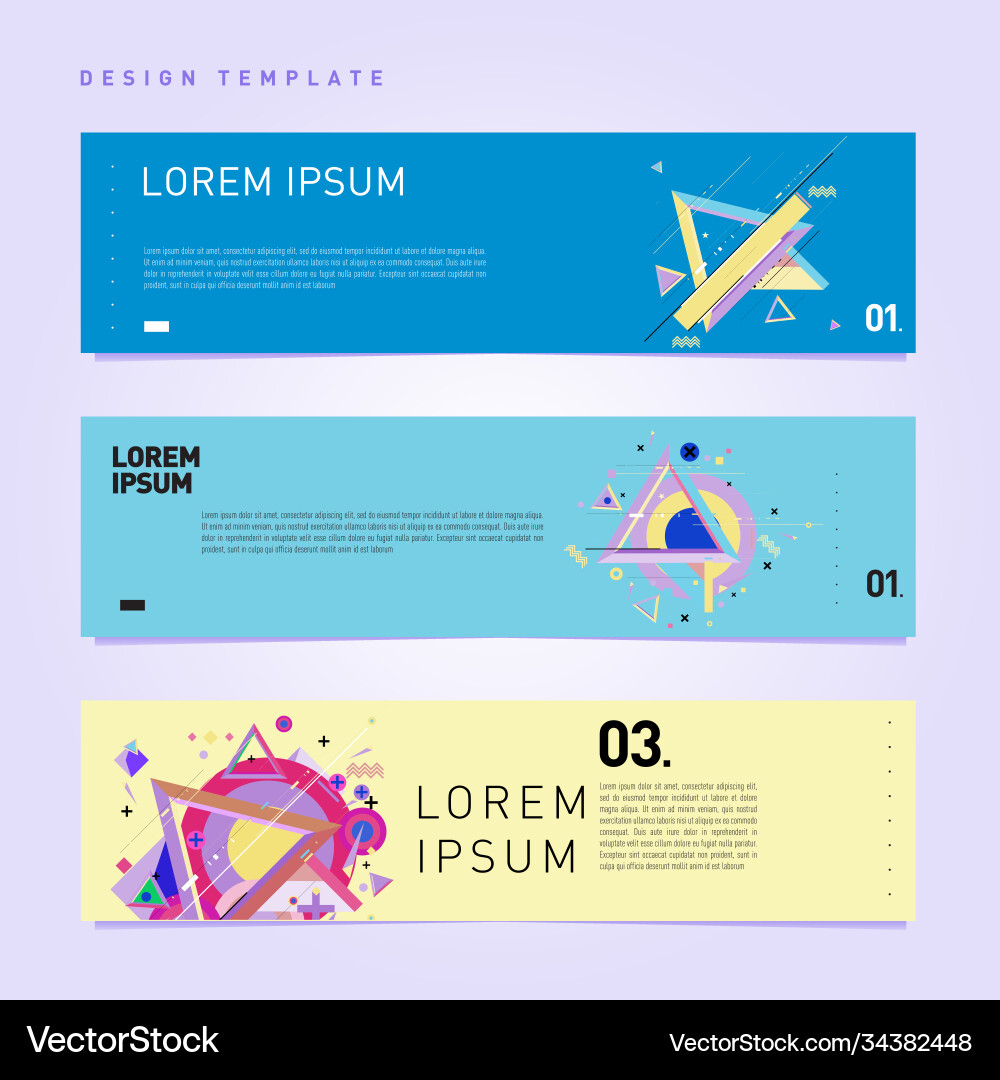 Set abstract banner web design template retro Set abstract banner web design template retro vector image