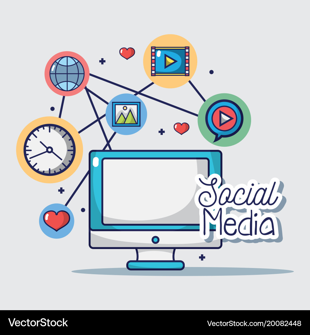 Social media netword connection element Vector Image