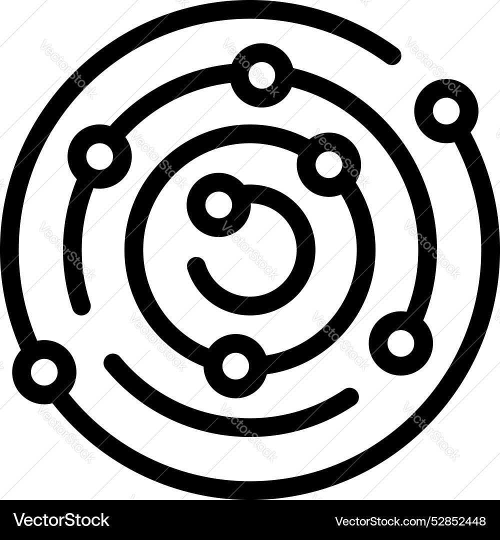 Solar system model with planets orbiting around vector image