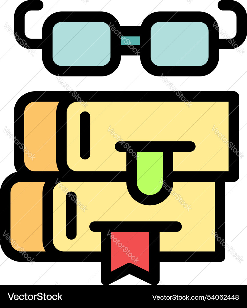 Stack of books with bookmarks representing Stack of books with bookmarks representing vector image