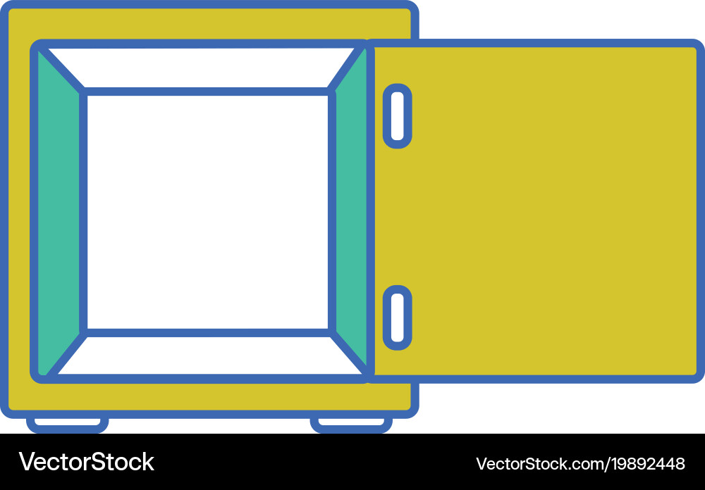 Strong box object open to protection Vector Image