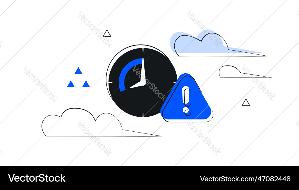 Time limit error flat vector image