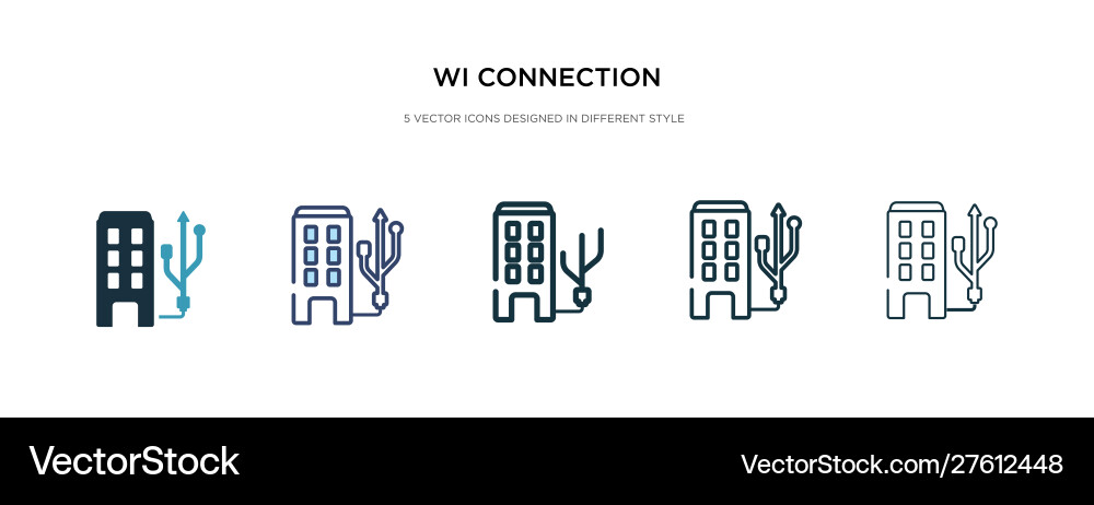 Wi connection icon in different style two Wi connection icon in different style two Vector Image