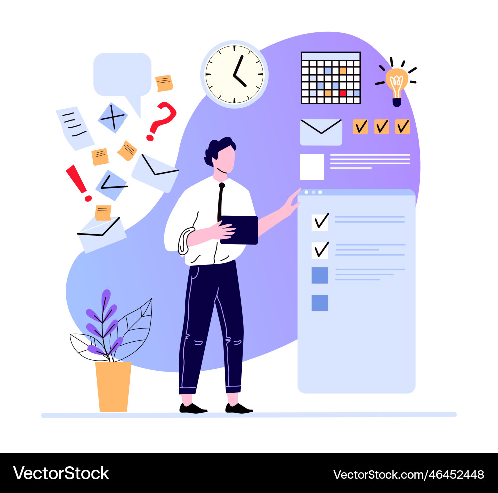 Work Scheduling & Task Management vector image
