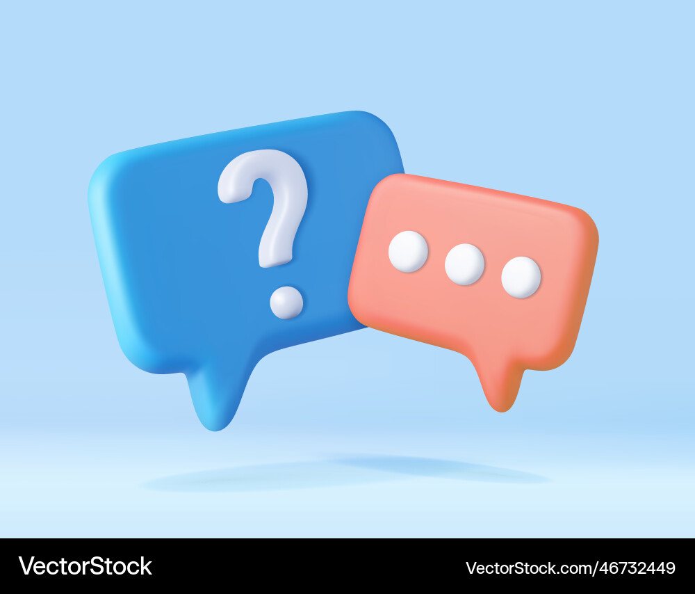 3d rendering faq icon 3d rendering faq icon vector image