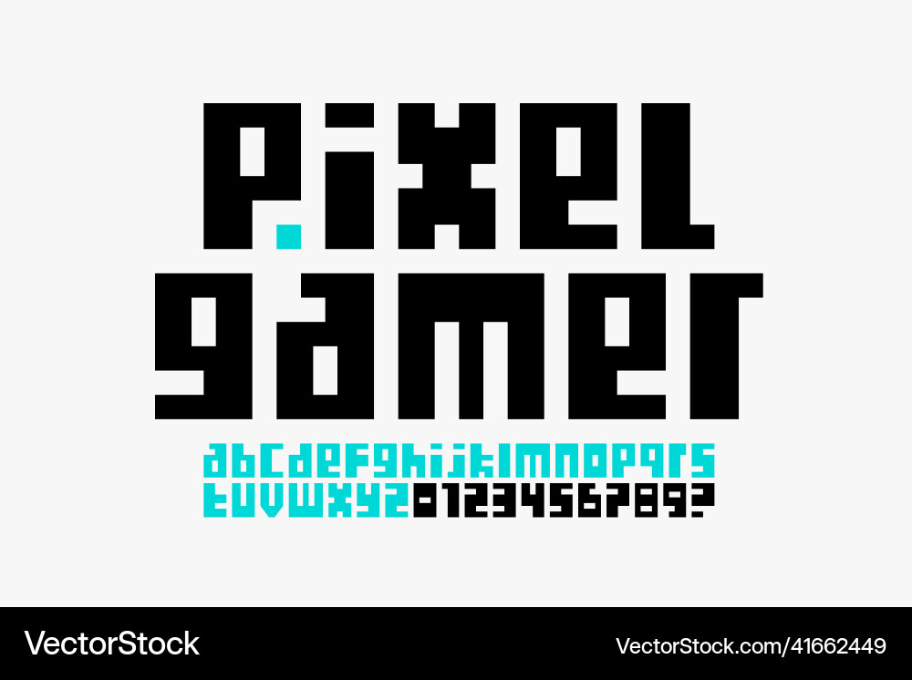 8-Bit Pixel Font vector image