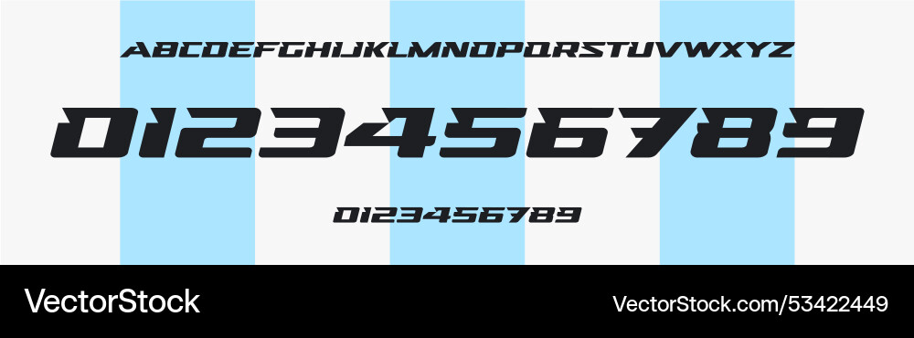 Angular Sans Serif Numbers - Sports Font Vector Image