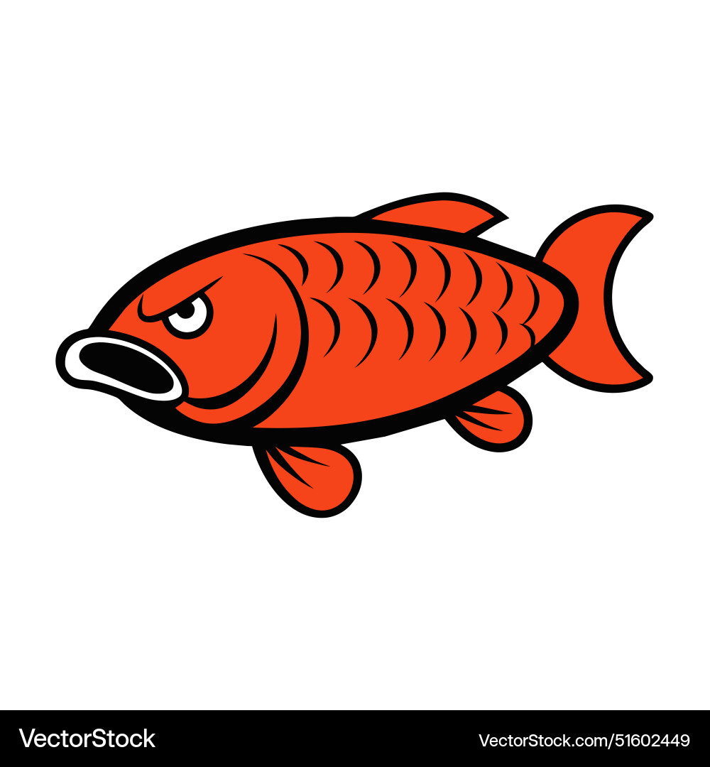 Asian arowana fish angry icon Royalty Free Vector Image
