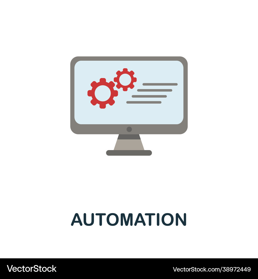 Automation icon flat sign element from data Automation icon flat sign element from data Vector Image