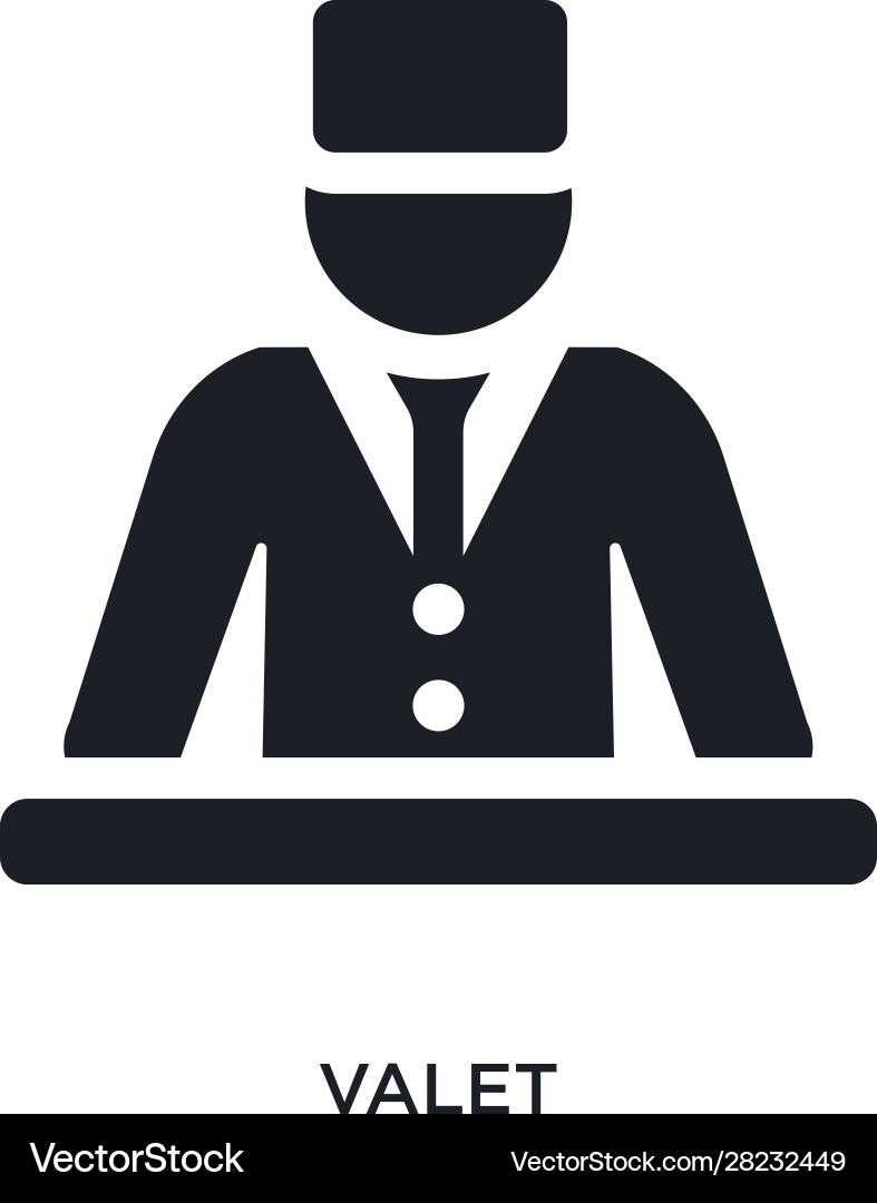 Black valet isolated icon simple element from Vector Image