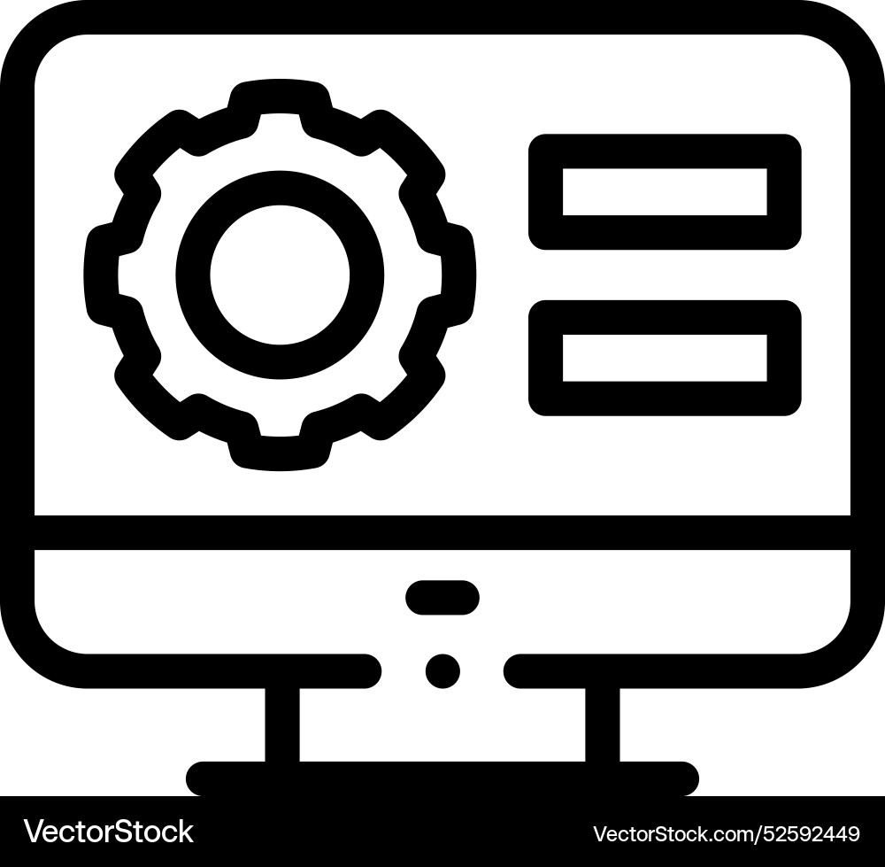 Computer icon thin linear style design isolated Computer icon thin linear style design isolated vector image