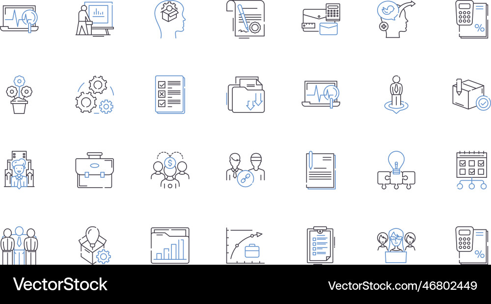Decision science line icons collection analytics Decision science line icons collection analytics Vector Image