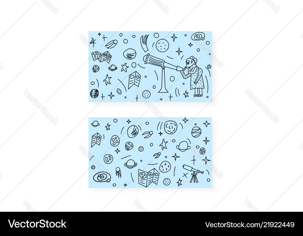 Design of astronomers and space objects Vector Image