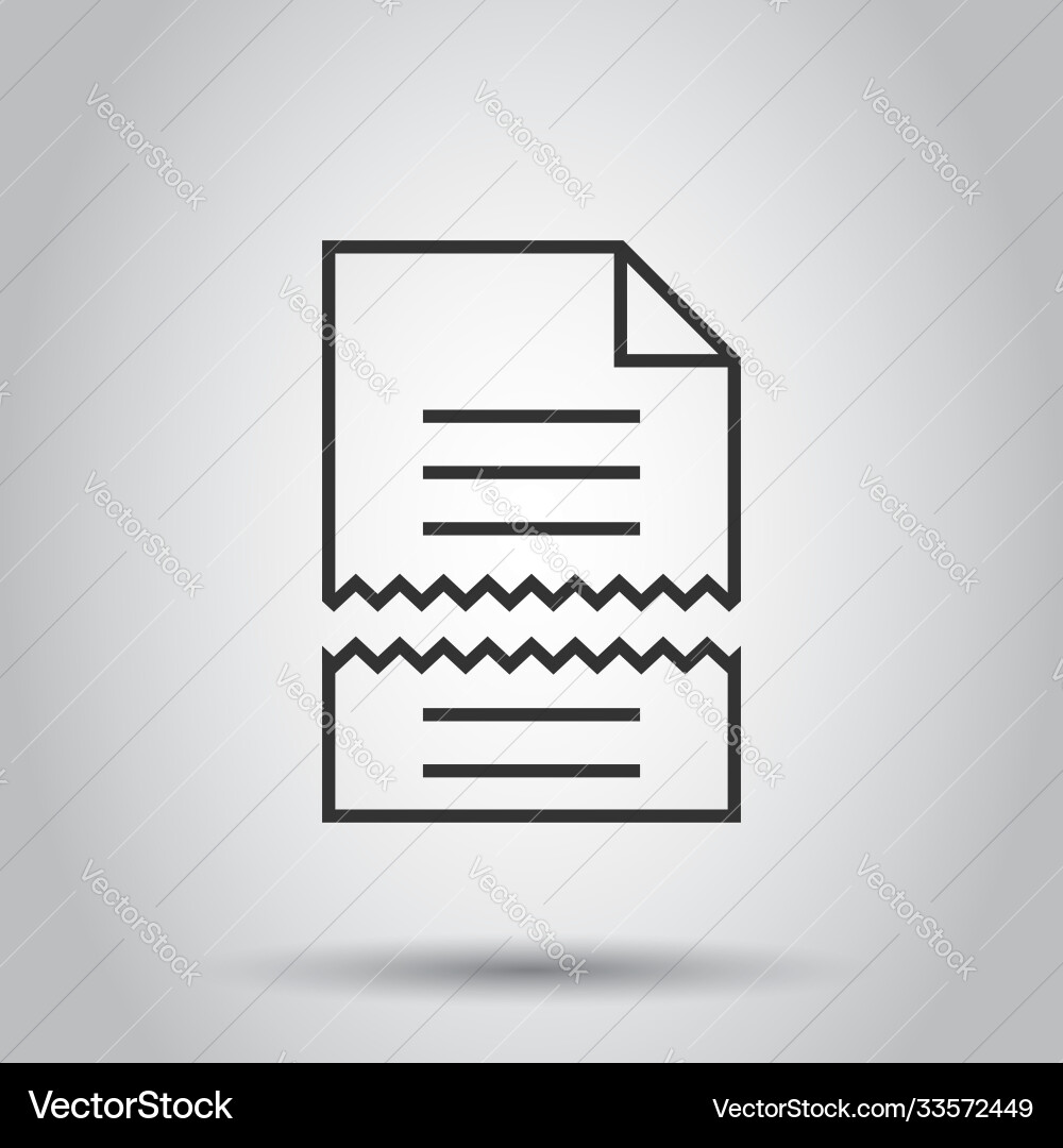 Document error icon in flat style broken report Document error icon in flat style broken report vector image