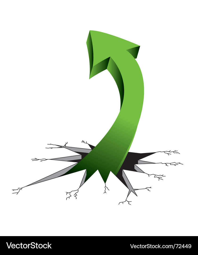 Dynamic Arrow Through Crack vector image