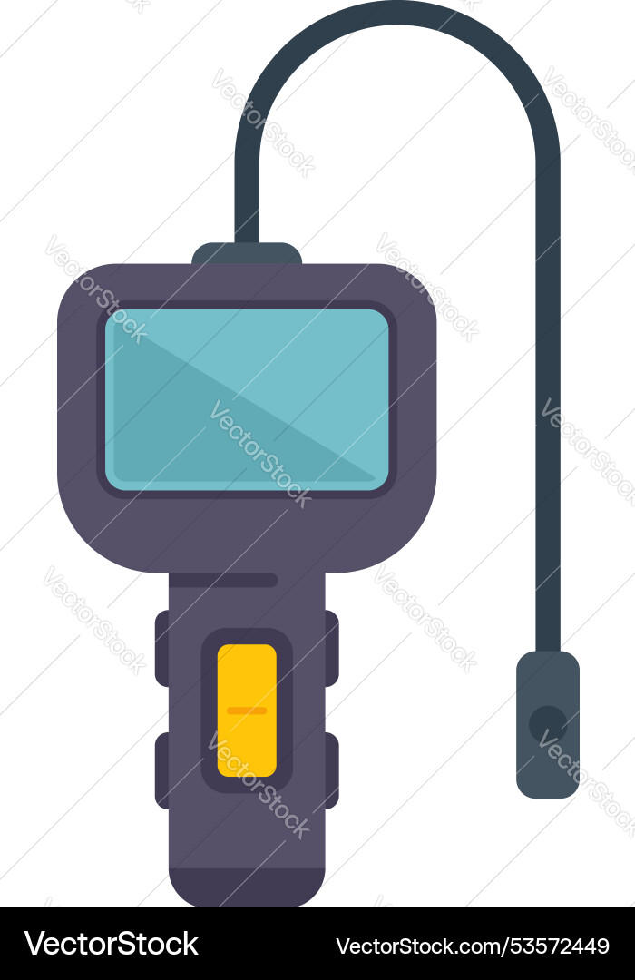 Endoscope with camera displaying examining Endoscope with camera displaying examining Vector Image