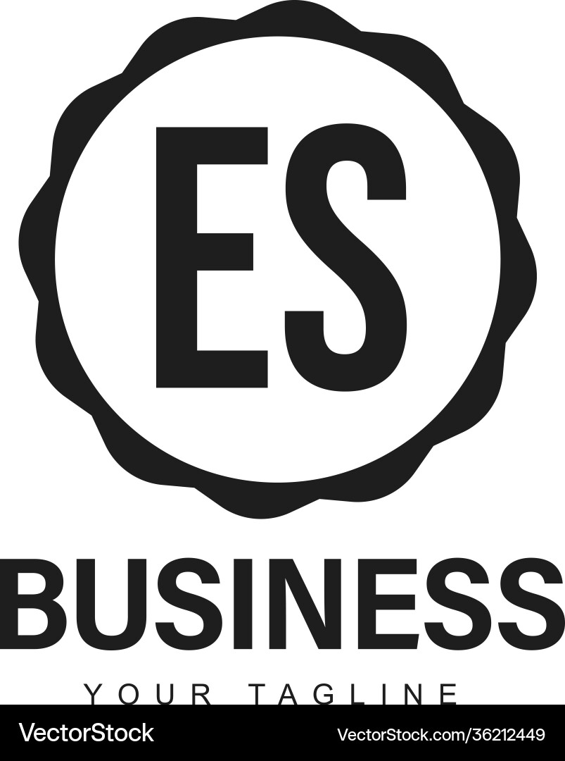 Es initial a logo design with abstract style Vector Image