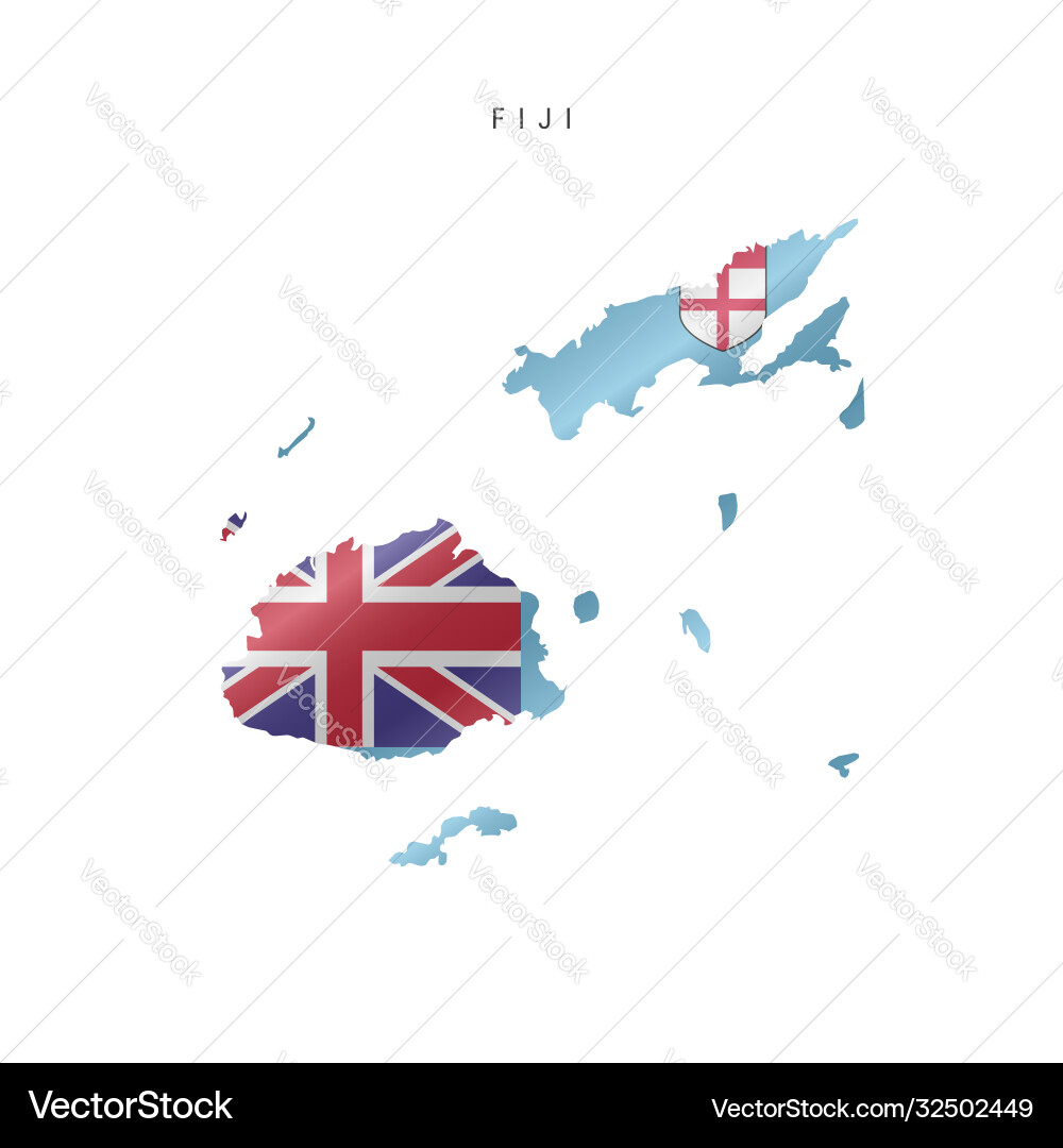 Fiji Flag Map Vector Image