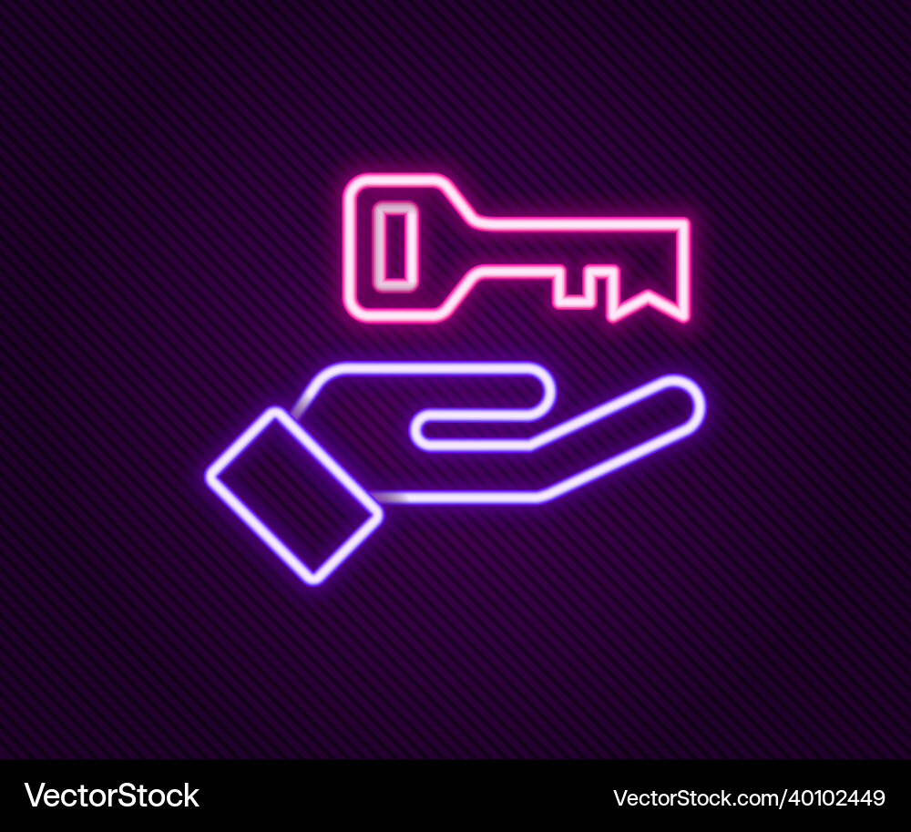 Glowing neon line solution to the problem Glowing neon line solution to the problem vector image