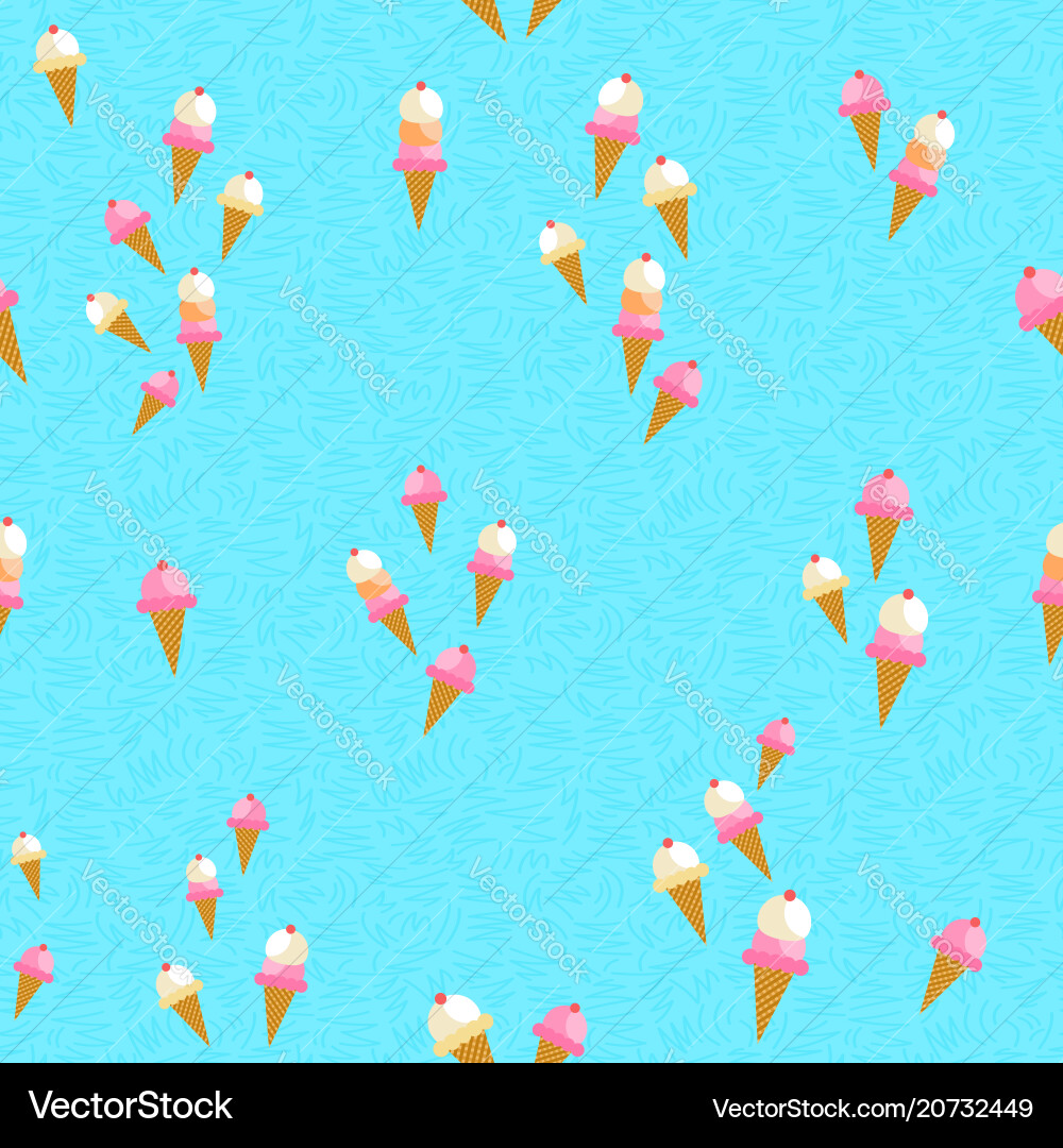 Ice cream cone pattern background for summer Vector Image