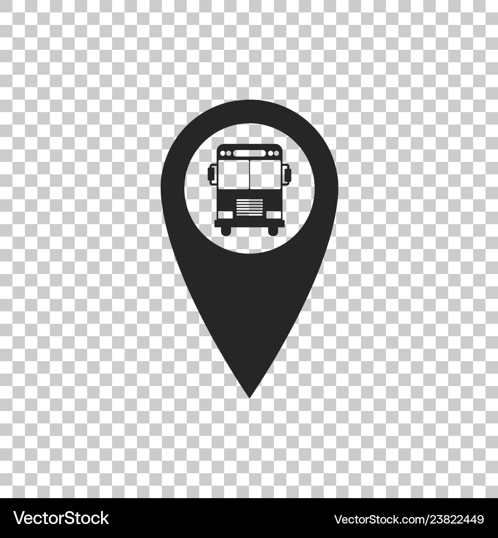 Map pointer with bus icon isolated Map pointer with bus icon isolated vector image