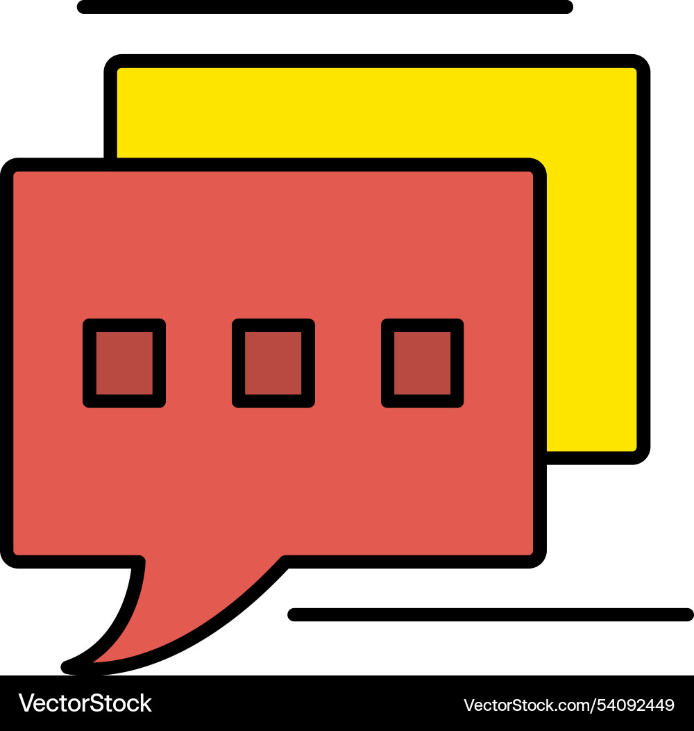 Message line filled icon design Vector Image