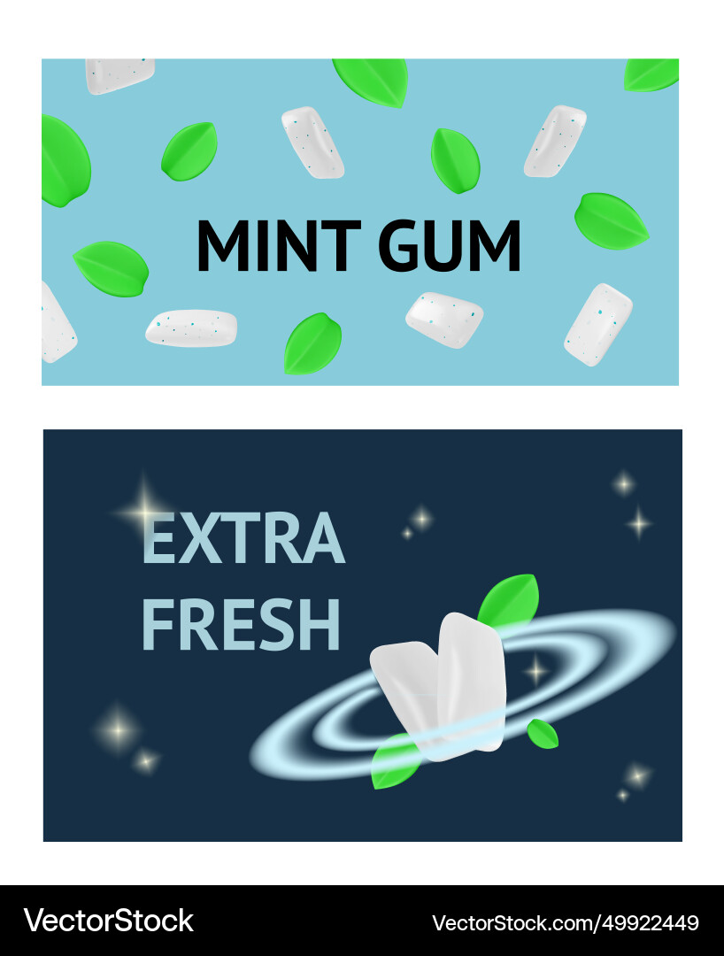 Minze Kaugummi Werbung extra frisch Minze Kaugummi Werbung extra frisch vektorbild