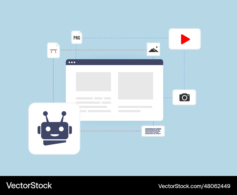 No-code ai website builder and web design vector image