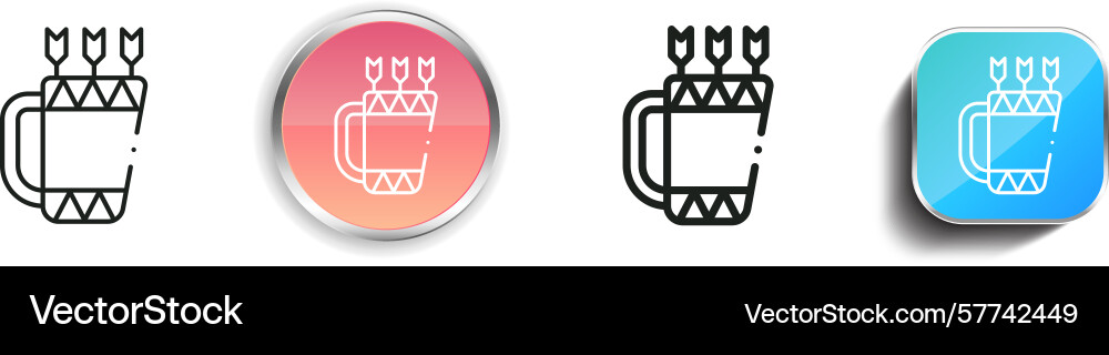Quiver icon thin linear regular and button style Vector Image