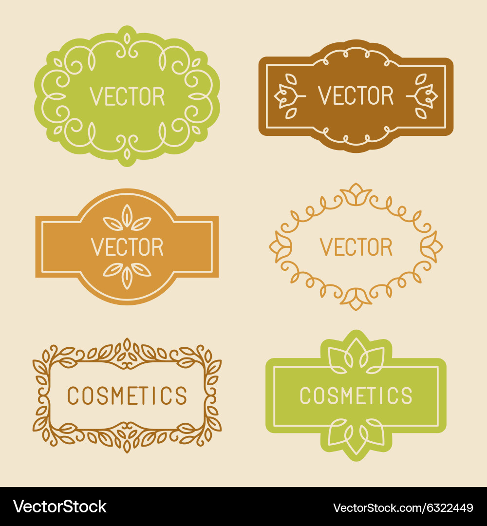 Set of linear design elements vector image