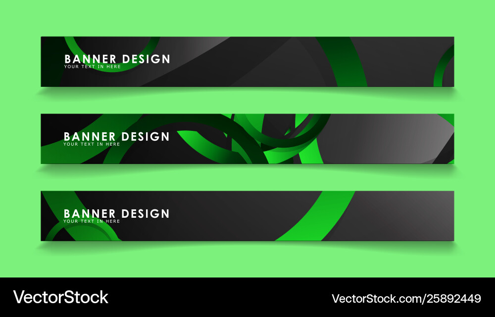 Set rectangular banners with background dark Vector Image