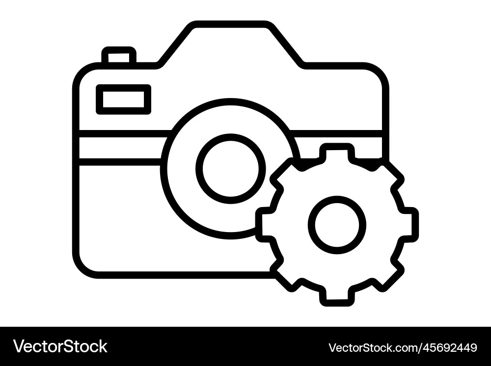Setting camera icon related to multimedia Setting camera icon related to multimedia vector image