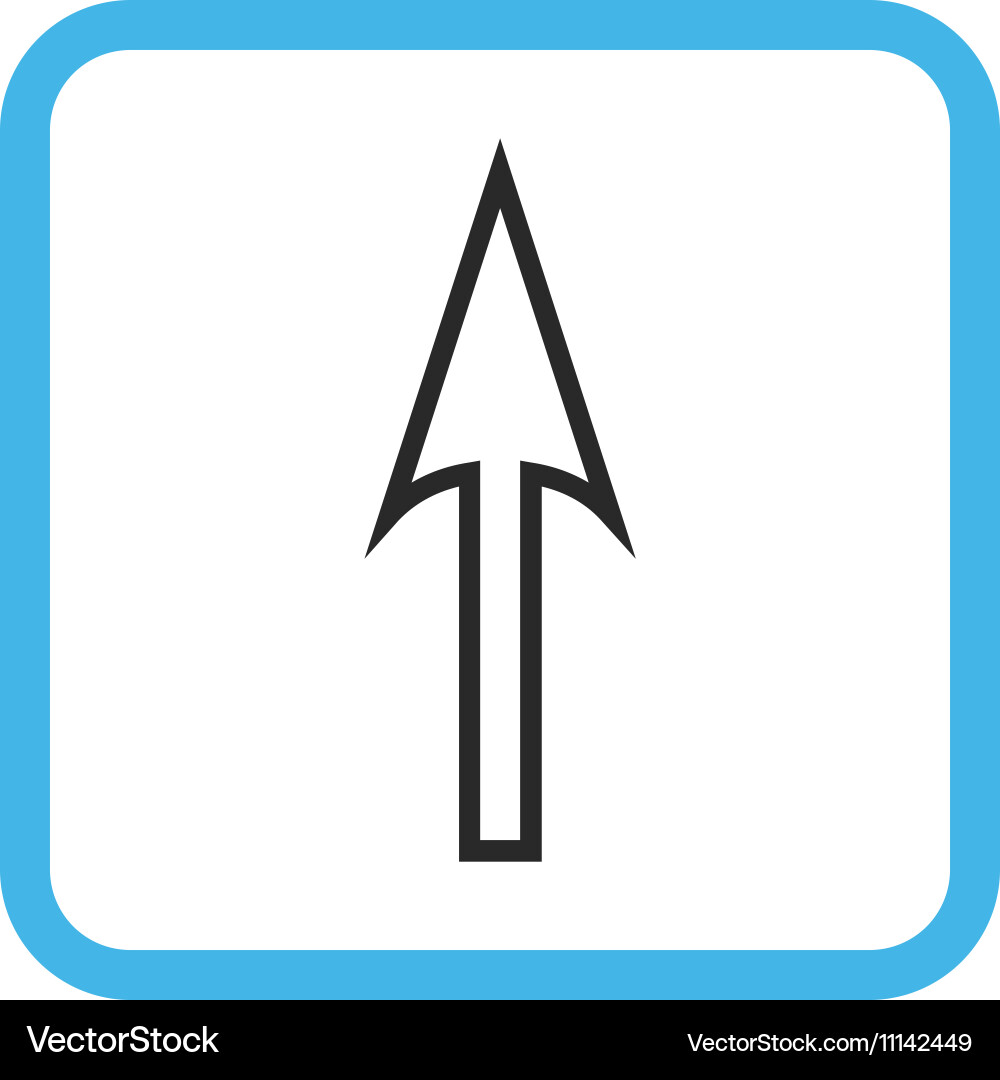 Sharp arrow up icon in a frame vector image