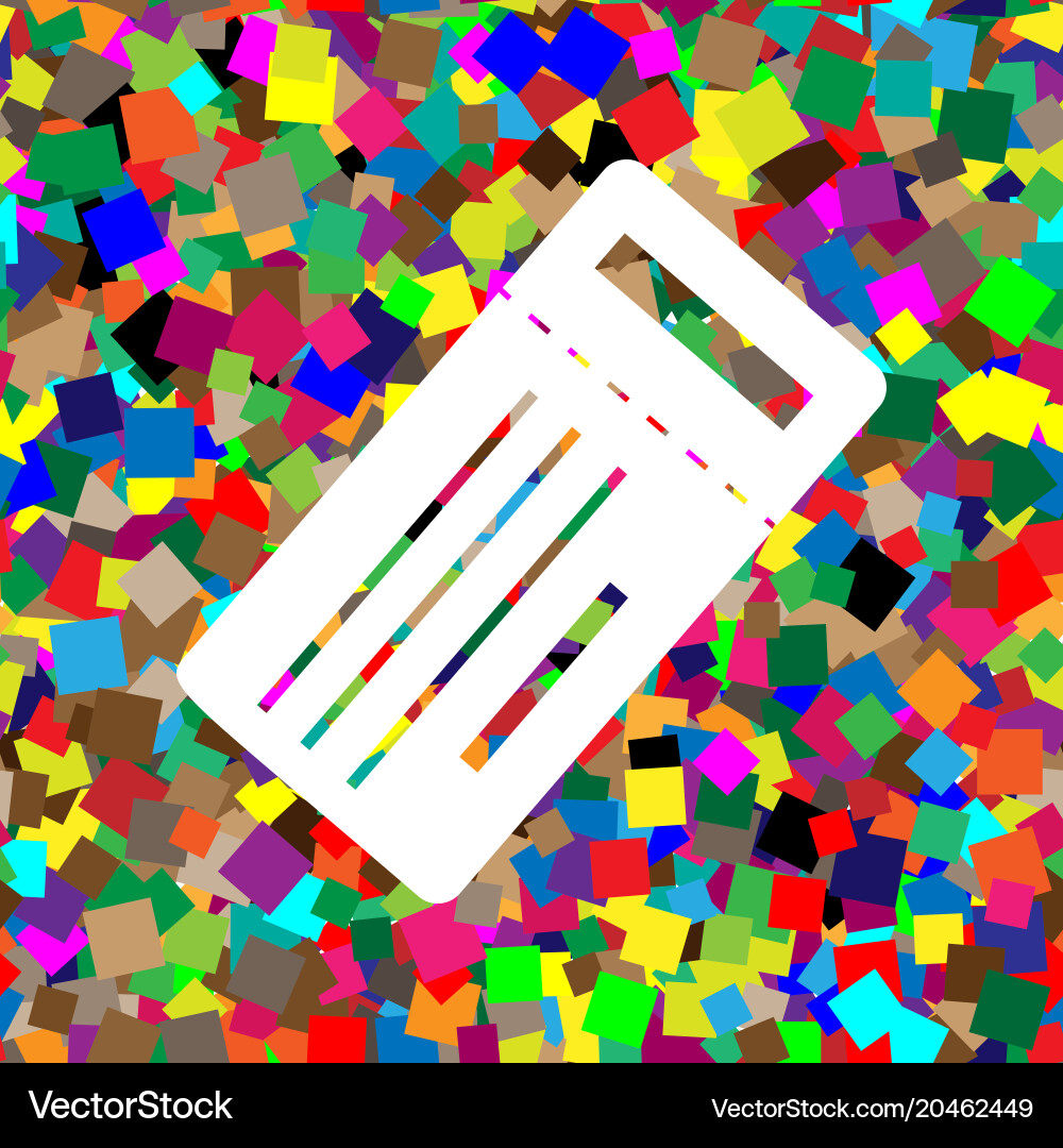 Ticket Icon - Colorful Square Pattern vector image