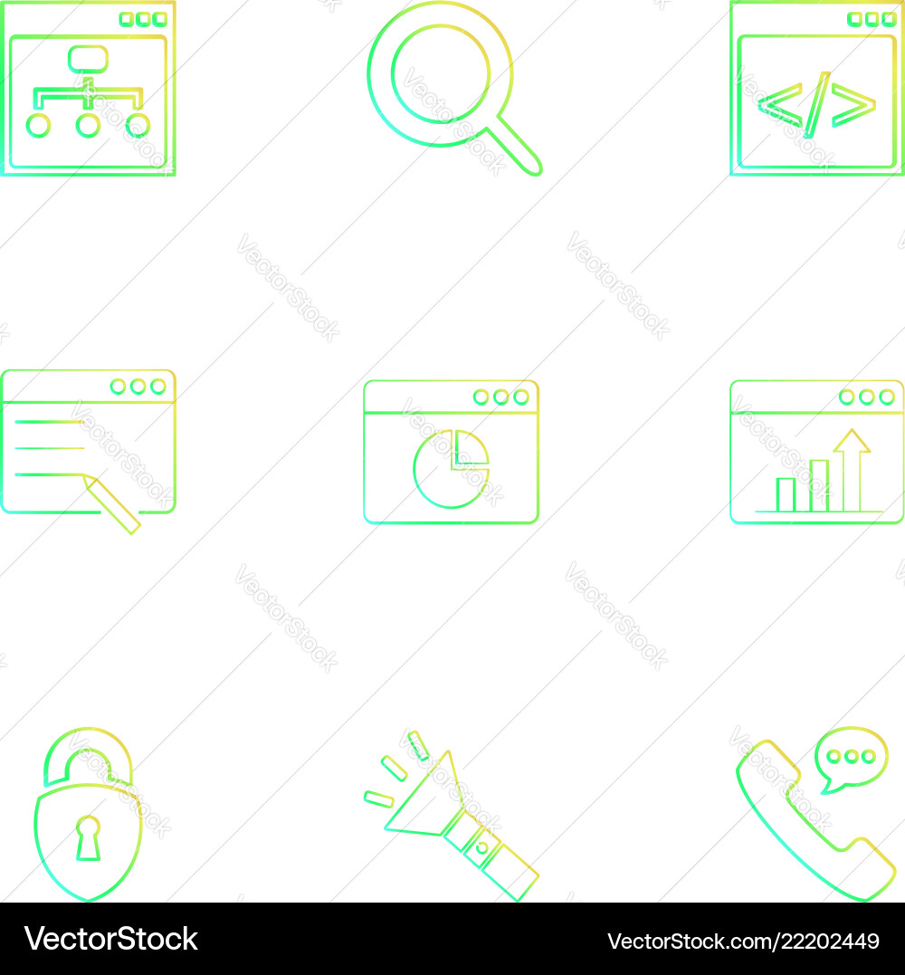 Torch lock phone call windows ui layout Vector Image