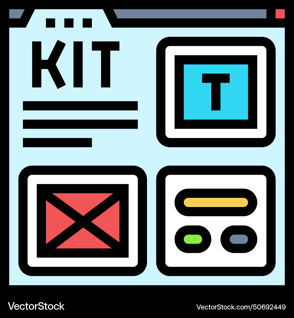 Ui kit ux design color icon Vector Image