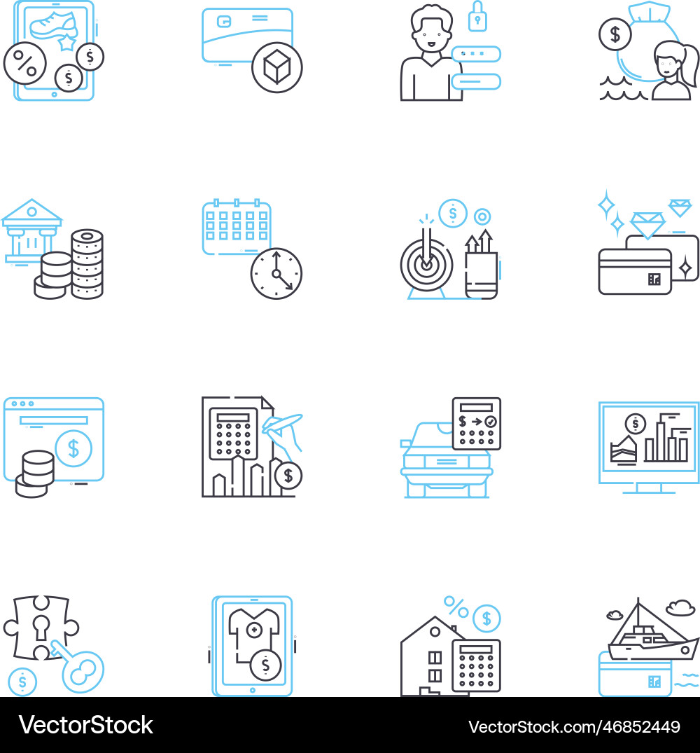 Virtual media linear icons set augmented Virtual media linear icons set augmented vector image
