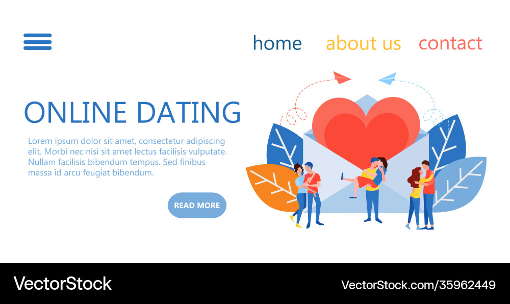 Web page design templates for finding a partner Web page design templates for finding a partner vector image