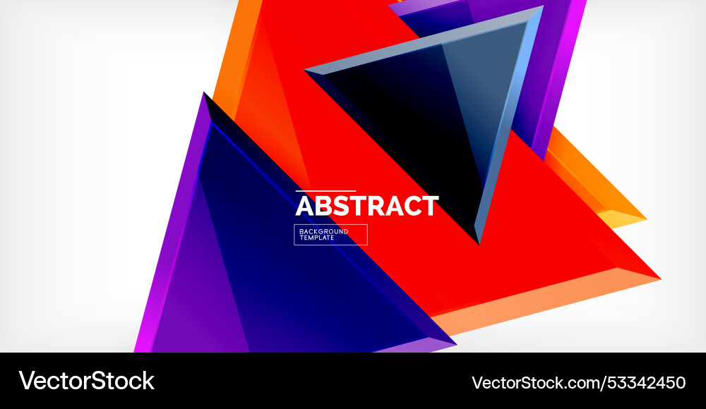 Abstract background - colorful triangles with 3d Vector Image