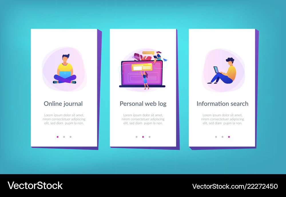 Bloging app interface template Bloging app interface template Vector Image