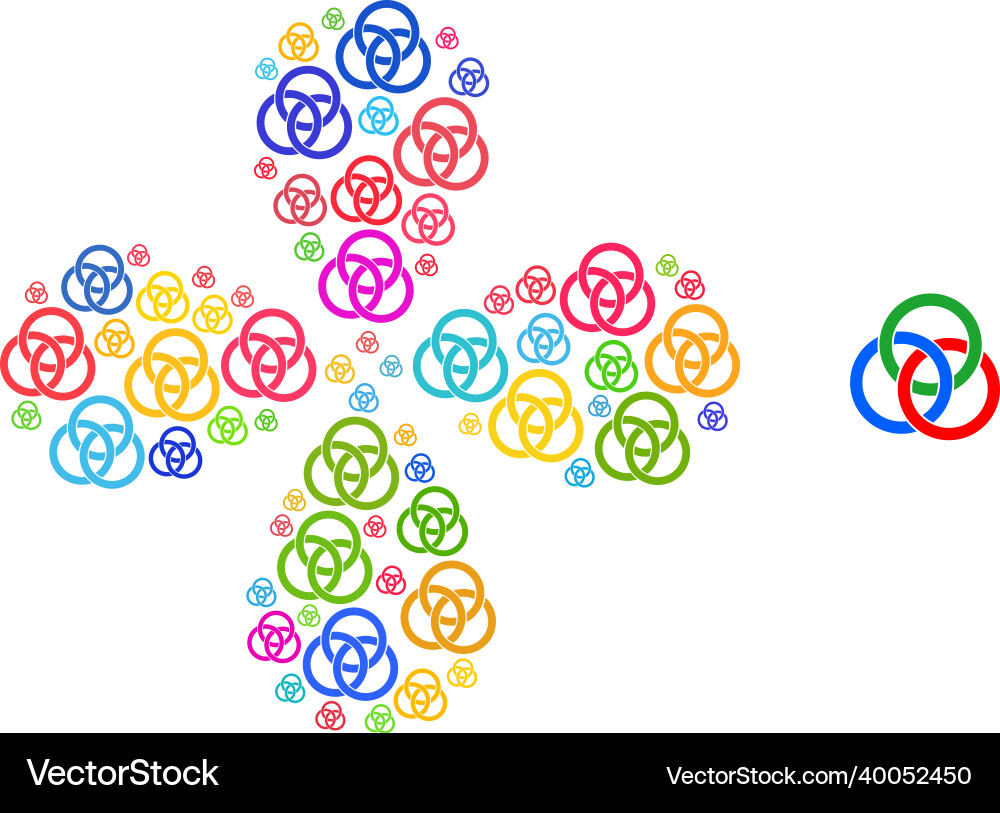 Circle links knot icon multicolored curl flower Circle links knot icon multicolored curl flower Vector Image