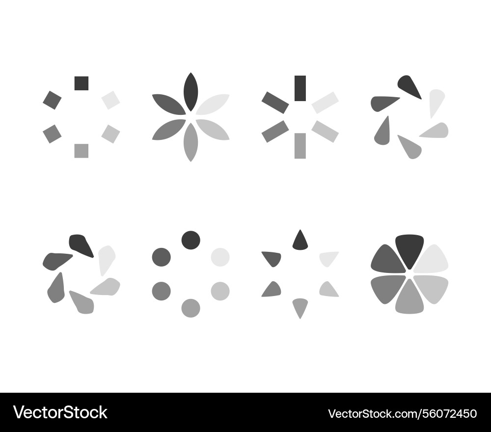 Collection loading bar status icon set of loaded vector image