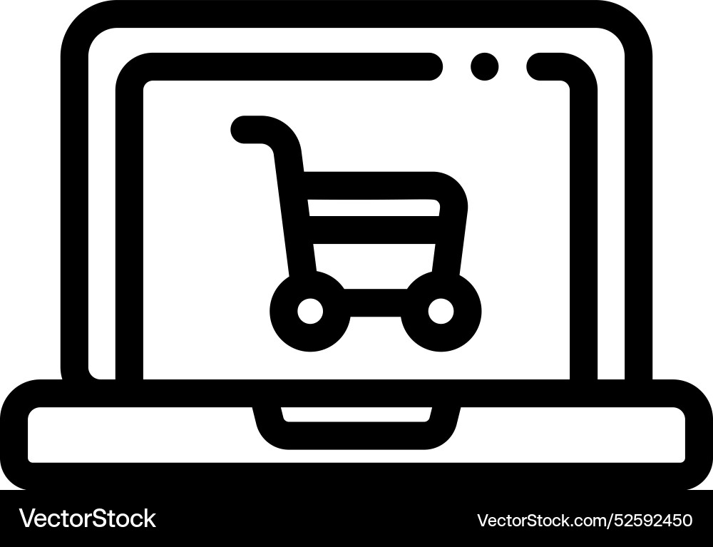 Computer icon thin linear style design isolated Computer icon thin linear style design isolated vector image