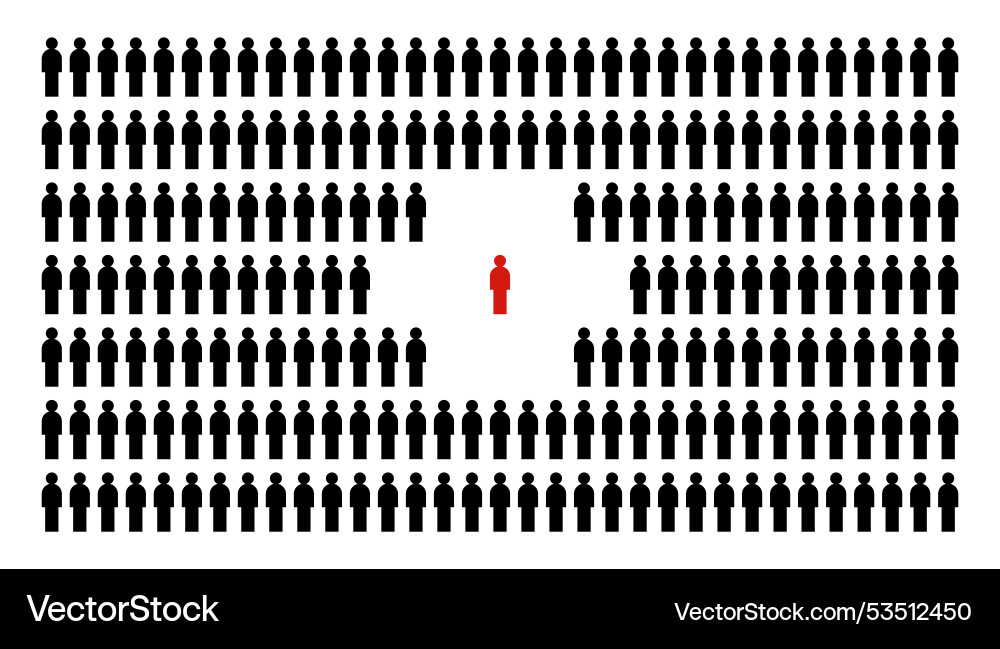 Distinct Individual Amidst a Crowd Vector Image