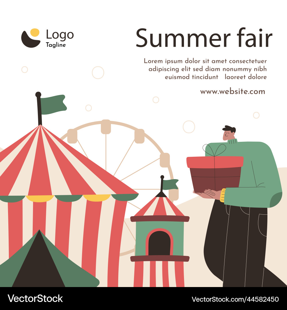 Flat local fair posts set Vector Image
