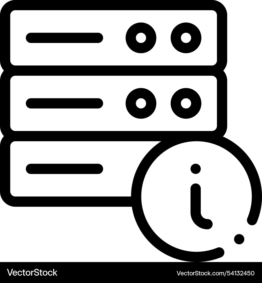 Hosting icon thin linear style design isolated Hosting icon thin linear style design isolated vector image