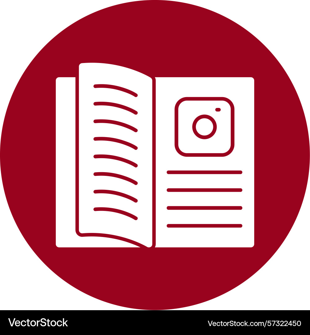 Insta learn glyph circle icon Vector Image
